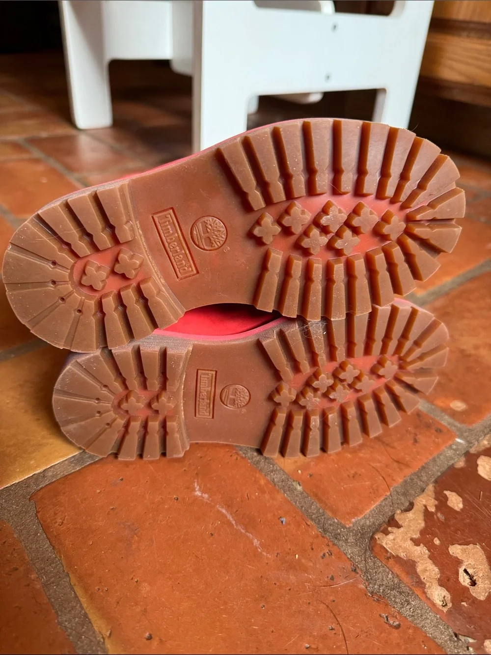Timberland Kids Red Nubuck Lace-Up Boots